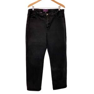 Not Your Daughters Jeans NYDJ Straight Leg Black Stretch Jeans Plus Size 20 W